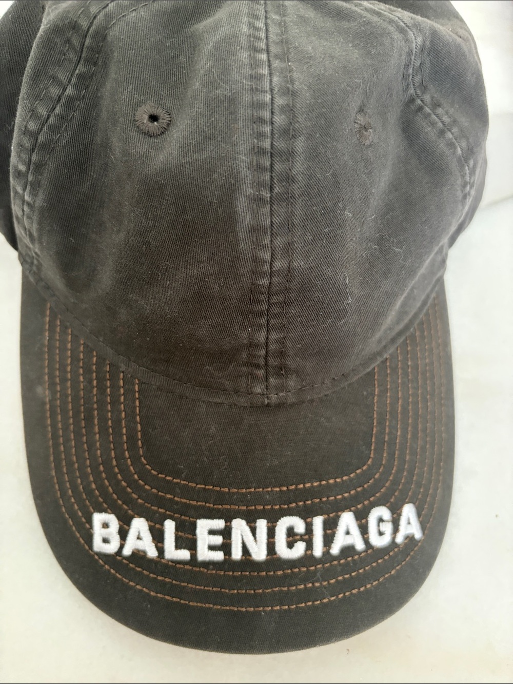 Balenciaga Black Baseball Cap with White Embroidered Logo